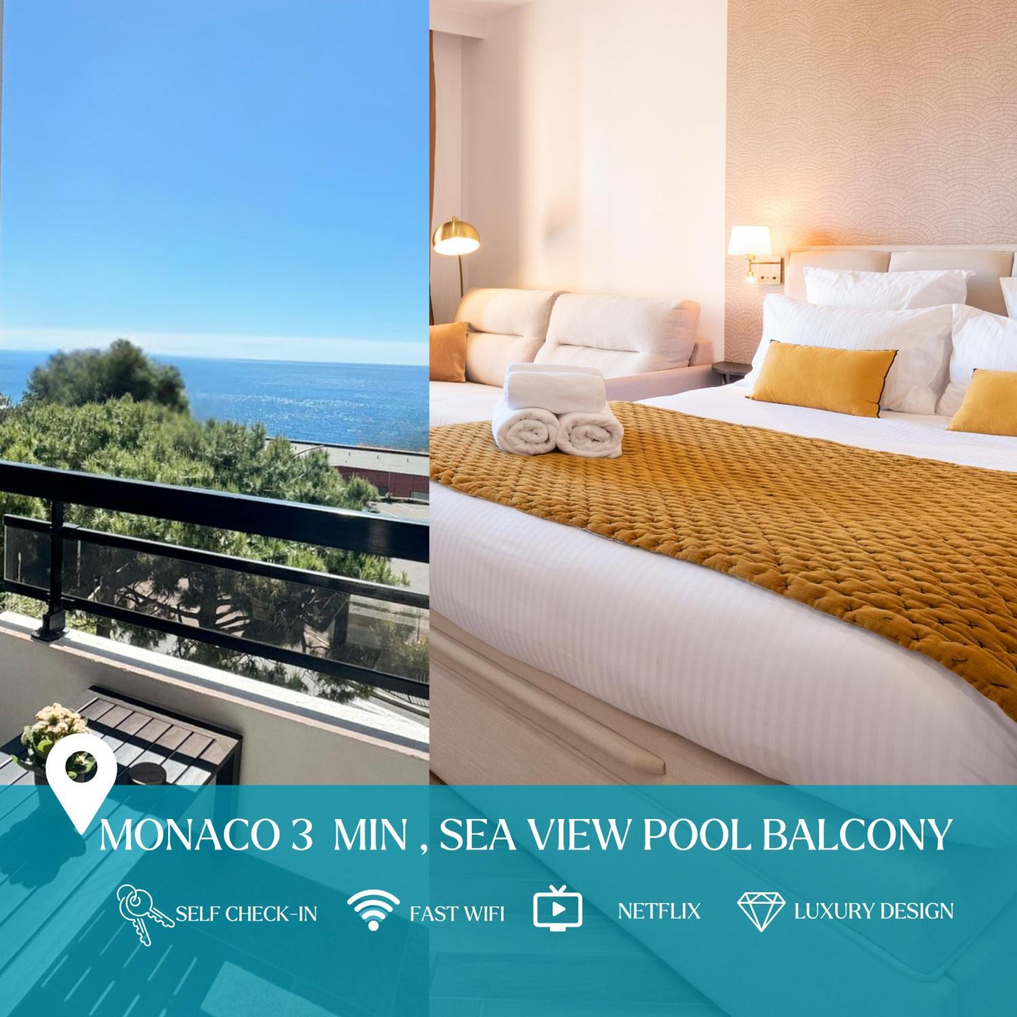 Monaco Border Luxury Suite - Sea View - Pool Beausoleil Ngoại thất bức ảnh